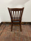 Set of 10 Wooden Dining Chairs – Slatted Back – Upholstered Seats
