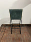 Set of 9 Green Bar Stools/Upholstered Seats/Black Metal Legs
