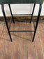 Set of 9 Green Bar Stools/Upholstered Seats/Black Metal Legs