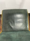 Set of 9 Green Bar Stools/Upholstered Seats/Black Metal Legs