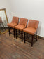 Set of 3 Tan Leather Effect Bar Stools – Dark Wood Frames