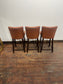 Set of 3 Tan Leather Effect Bar Stools – Dark Wood Frames