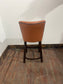 Set of 3 Tan Leather Effect Bar Stools – Dark Wood Frames
