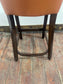 Set of 3 Tan Leather Effect Bar Stools – Dark Wood Frames