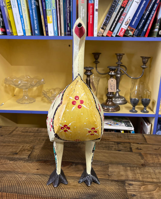 Hand painted metal duck watering can