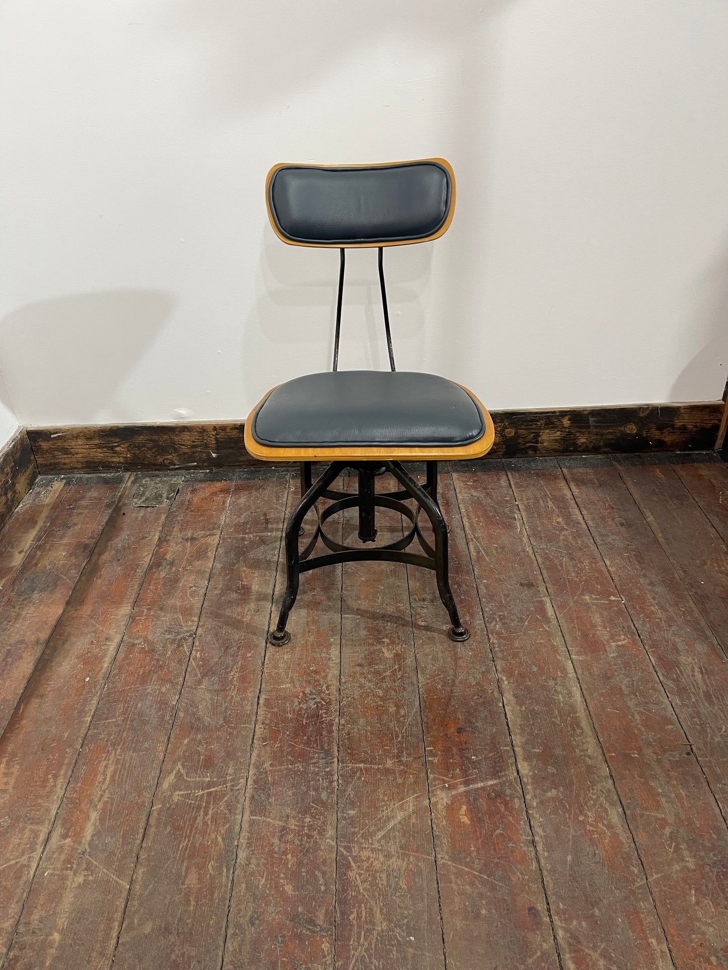 One Of A Kind Custom Built Industrial Rotating Adjustable Chairs - Set Of 4