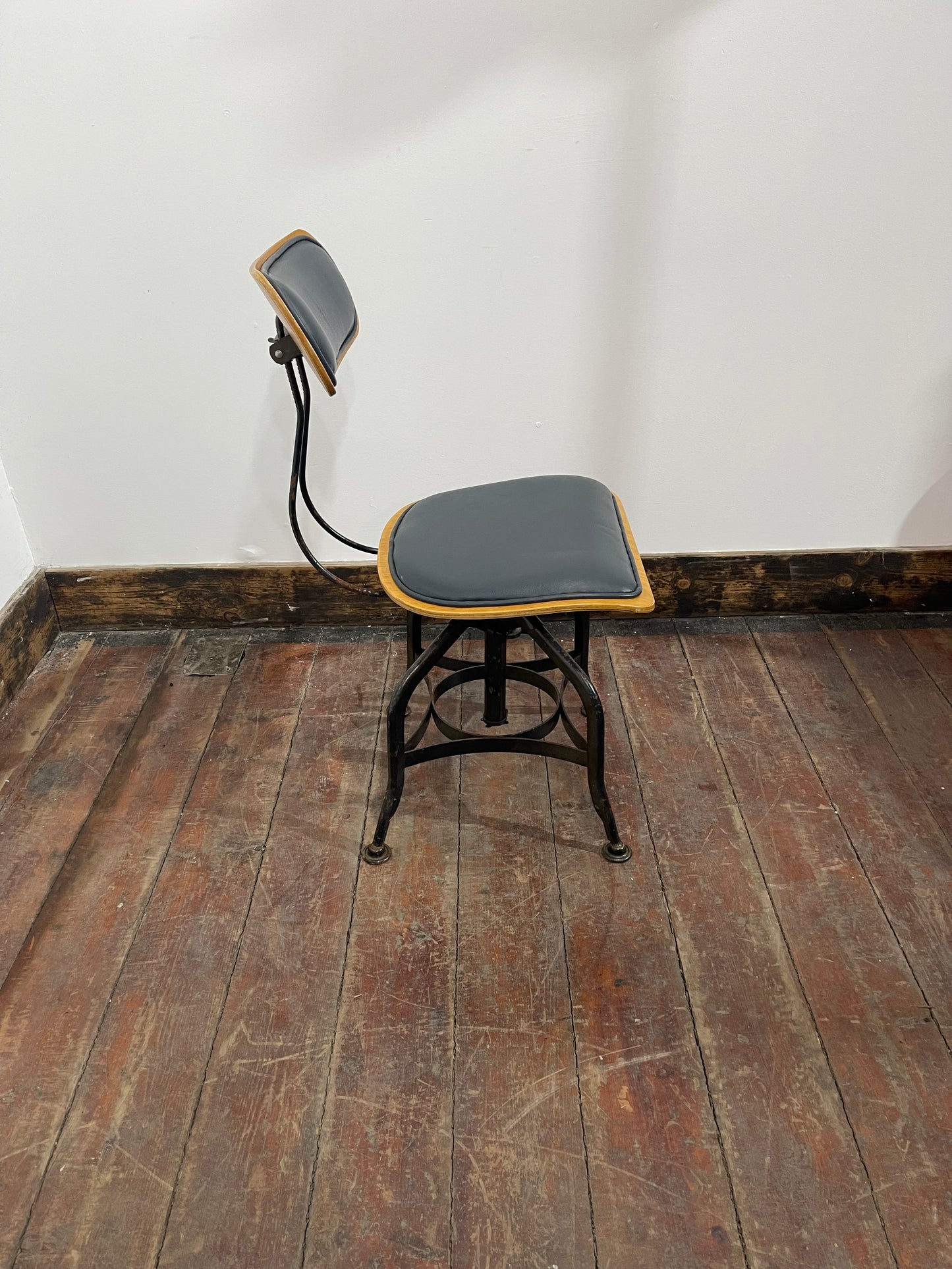 One Of A Kind Custom Built Industrial Rotating Adjustable Chairs - Set Of 4