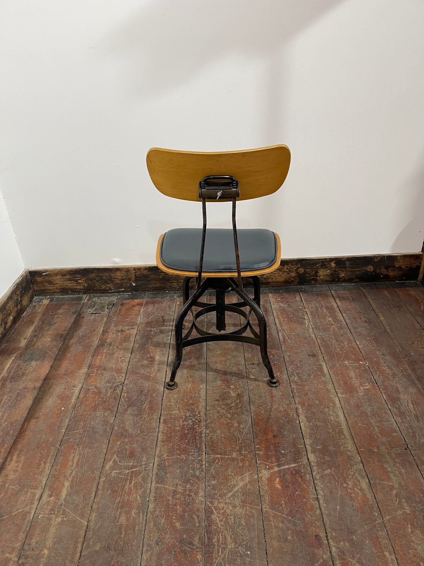 One Of A Kind Custom Built Industrial Rotating Adjustable Chairs - Set Of 4