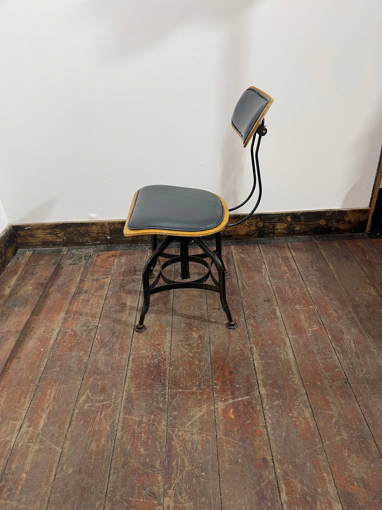 One Of A Kind Custom Built Industrial Rotating Adjustable Chairs - Set Of 4
