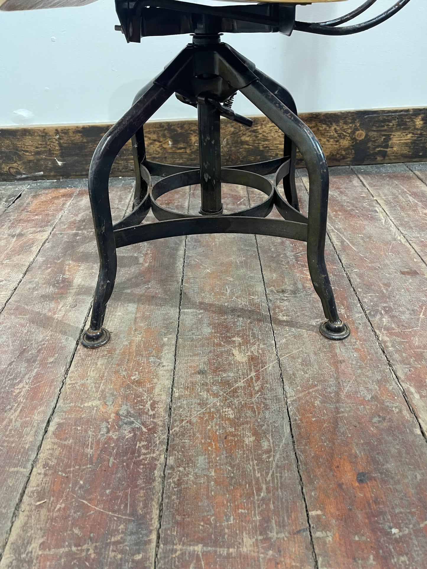 One Of A Kind Custom Built Industrial Rotating Adjustable Chairs - Set Of 4