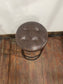 Set of 6 Industrial Bar Stools – Brown Leather Effect Seats & Black Metal Frames