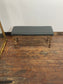Set of 4 Traditional Wooden Benches – Dark Grey Leather Effect Seats