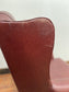 Dark red / oxblood leather wingback armchair