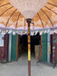 Handmade Bali Sun Parasol / White and Gold (Base not included)