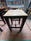 Pair of Matching High Poseur Tables – Sanded Wooden Tops & Contrasting Dark Base