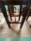 Pair of Matching High Poseur Tables – Sanded Wooden Tops & Contrasting Dark Base