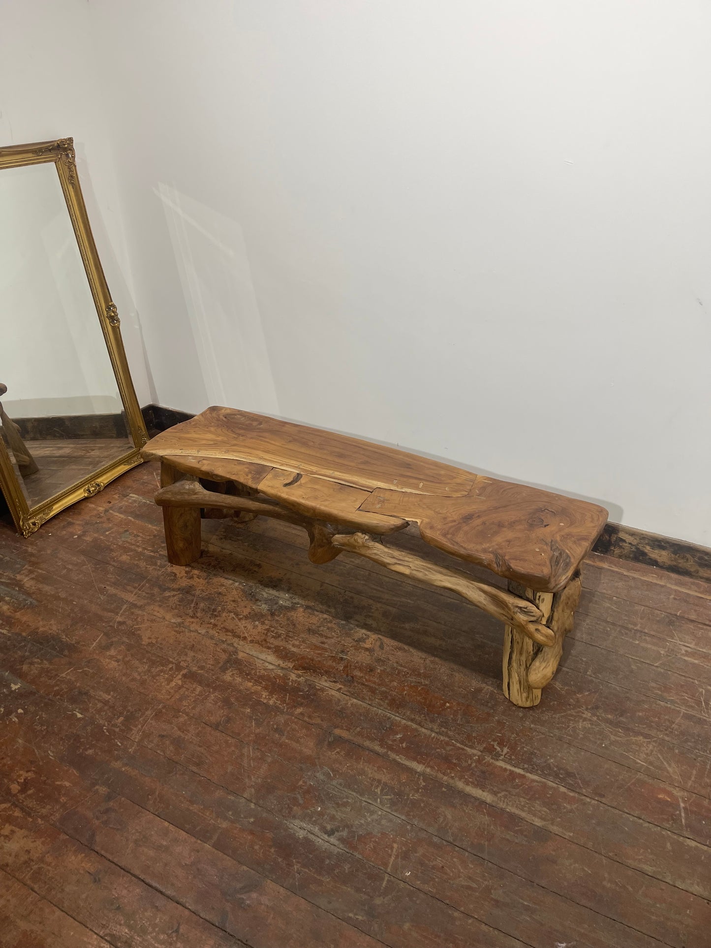 Natural Rootwood Bench – One of a Kind – Solid Wood