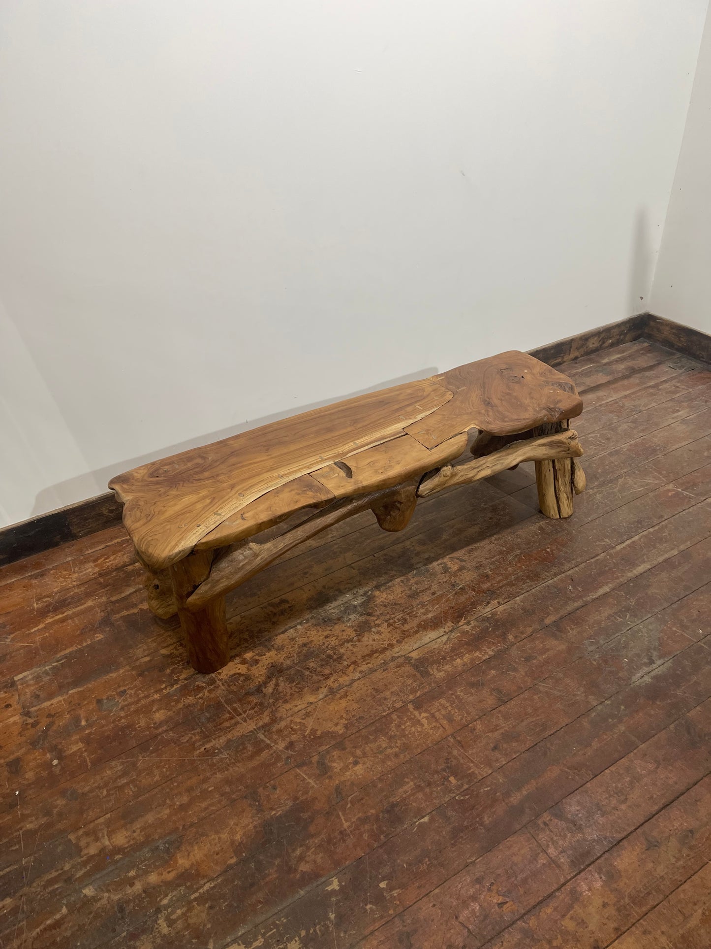 Natural Rootwood Bench – One of a Kind – Solid Wood