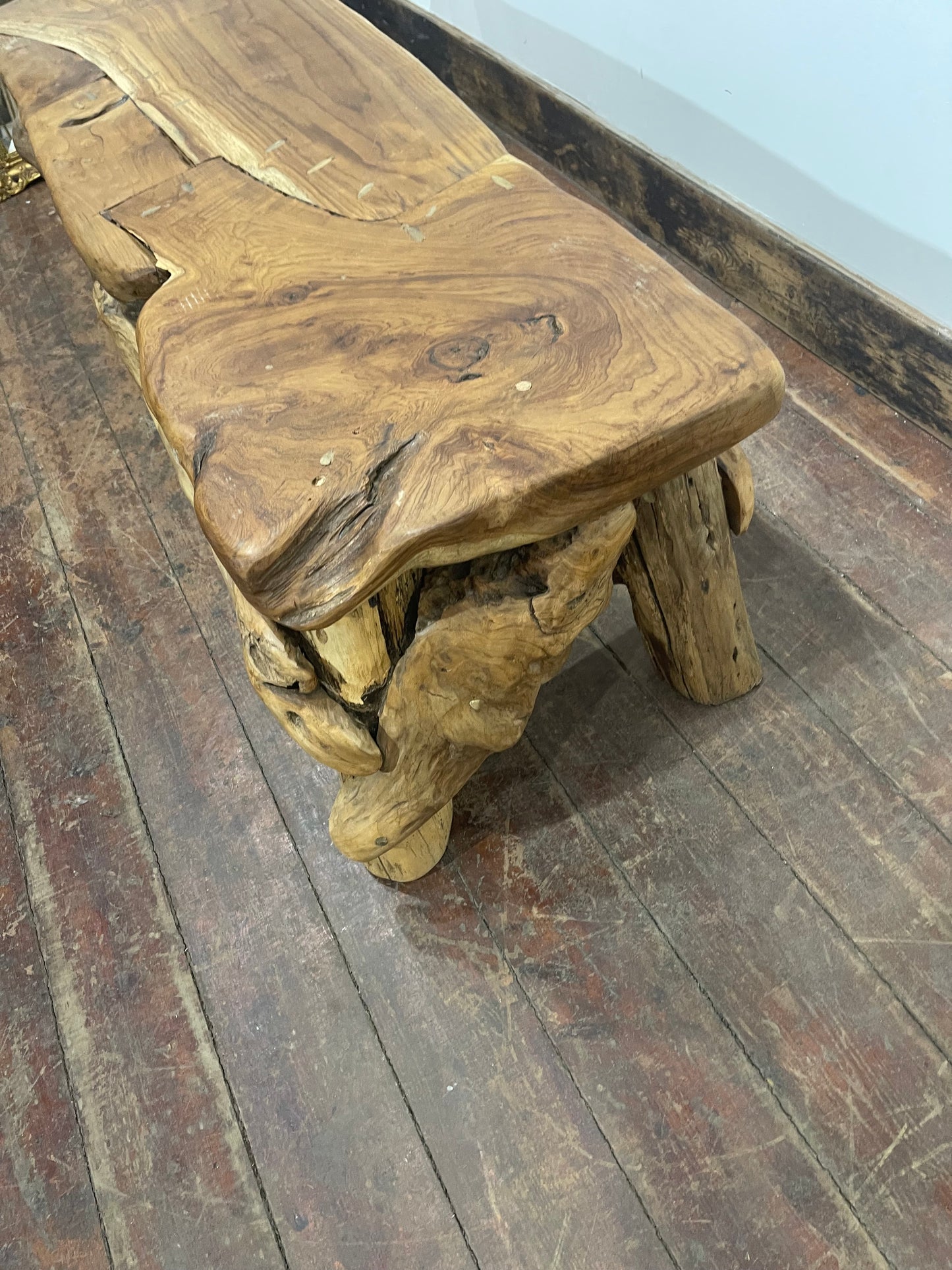 Natural Rootwood Bench – One of a Kind – Solid Wood