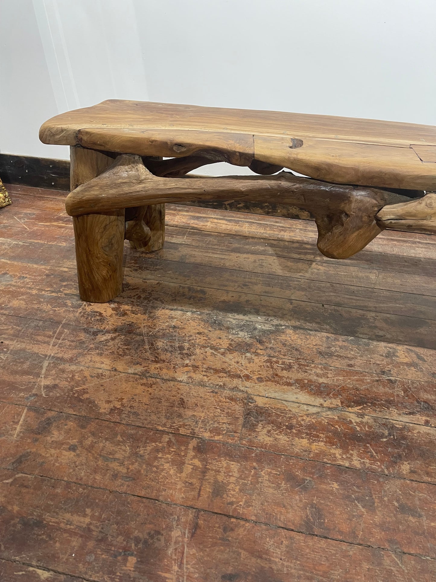 Natural Rootwood Bench – One of a Kind – Solid Wood