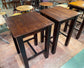 Pair of solid wood square poseur tables