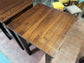Pair of solid wood square poseur tables