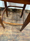 Pair of Wooden Bar Stools – Patterned Upholstered Seats