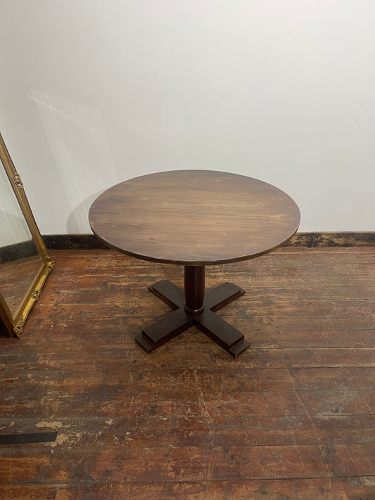 ⭐ Dark Wood Round Pub Restaurant Dining Table – 4 Seater – Commercial Style