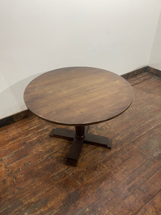 ⭐ Dark Wood Round Pub Restaurant Dining Table – 4 Seater – Commercial Style