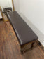 Large Banquette Bench Dining Seat Leather Effect Padded Wooden Turned Legs