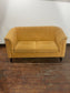 Mustard Yellow Velvet 2 Seater Sofa/Curved Channelled/Retro Style