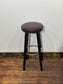 Set of 8 Burgundy Leather Effect Bar Stools Black Wooden Legs Chrome Footrest