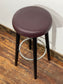 Set of 8 Burgundy Leather Effect Bar Stools Black Wooden Legs Chrome Footrest