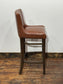 Set of 8 Classic Brown Leather Effect Bar Stools – Button Back High Stools