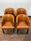 Set of 4 Tan Leather Effect Tub Chairs