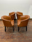 Set of 4 Tan Leather Effect Tub Chairs