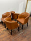Set of 4 Tan Leather Effect Tub Chairs