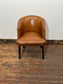 Set of 4 Tan Leather Effect Tub Chairs
