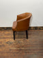 Set of 4 Tan Leather Effect Tub Chairs