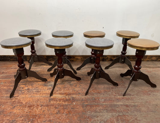Set of 8 industrial style mid-height bar / pub stools