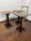 Set of 3 High Wooden Poseur Tables Pub Bar Restaurant Dark Wood Bases
