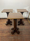 Set of 3 High Wooden Poseur Tables Pub Bar Restaurant Dark Wood Bases