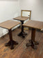 Set of 3 High Wooden Poseur Tables Pub Bar Restaurant Dark Wood Bases