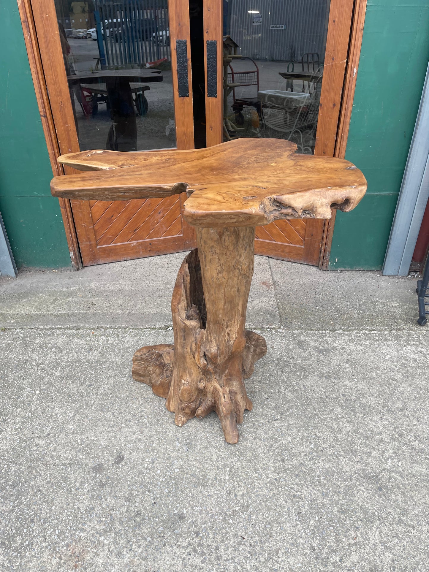 Large High Rootwood Table Live Edge Rustic Natural Tree Trunk Bar Table