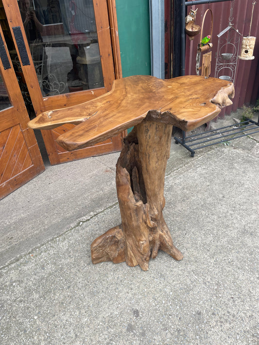 Large High Rootwood Table Live Edge Rustic Natural Tree Trunk Bar Table