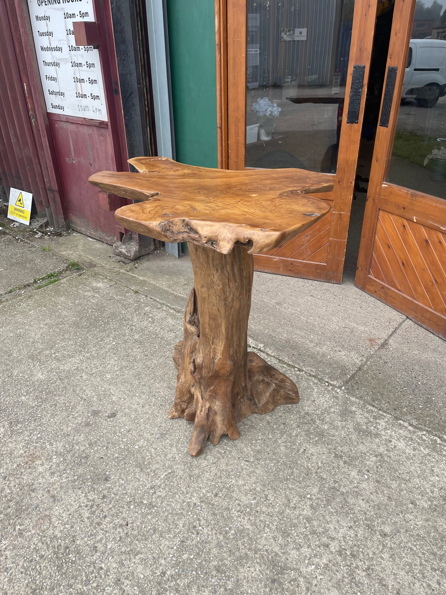 Large High Rootwood Table Live Edge Rustic Natural Tree Trunk Bar Table
