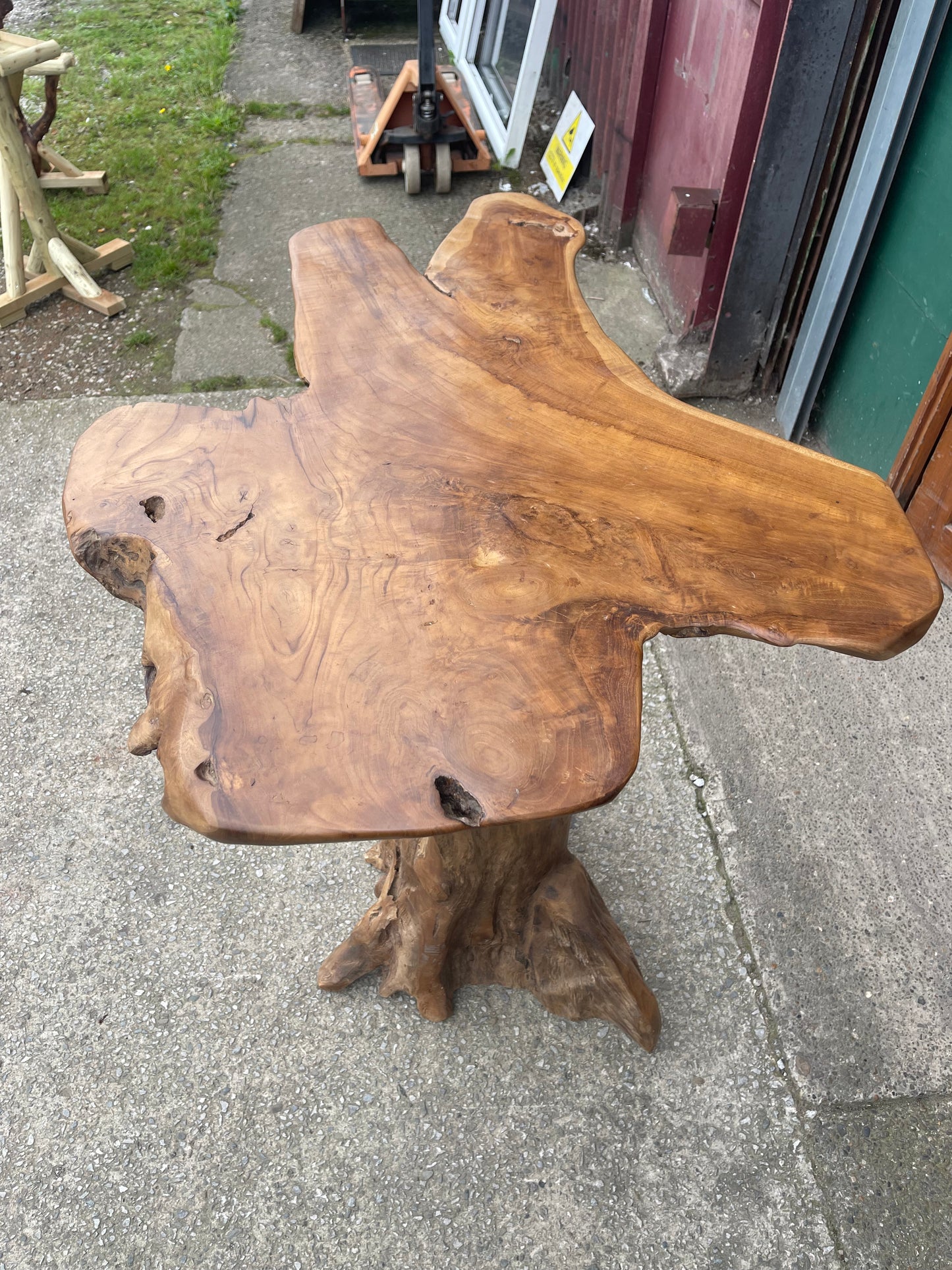 Large High Rootwood Table Live Edge Rustic Natural Tree Trunk Bar Table