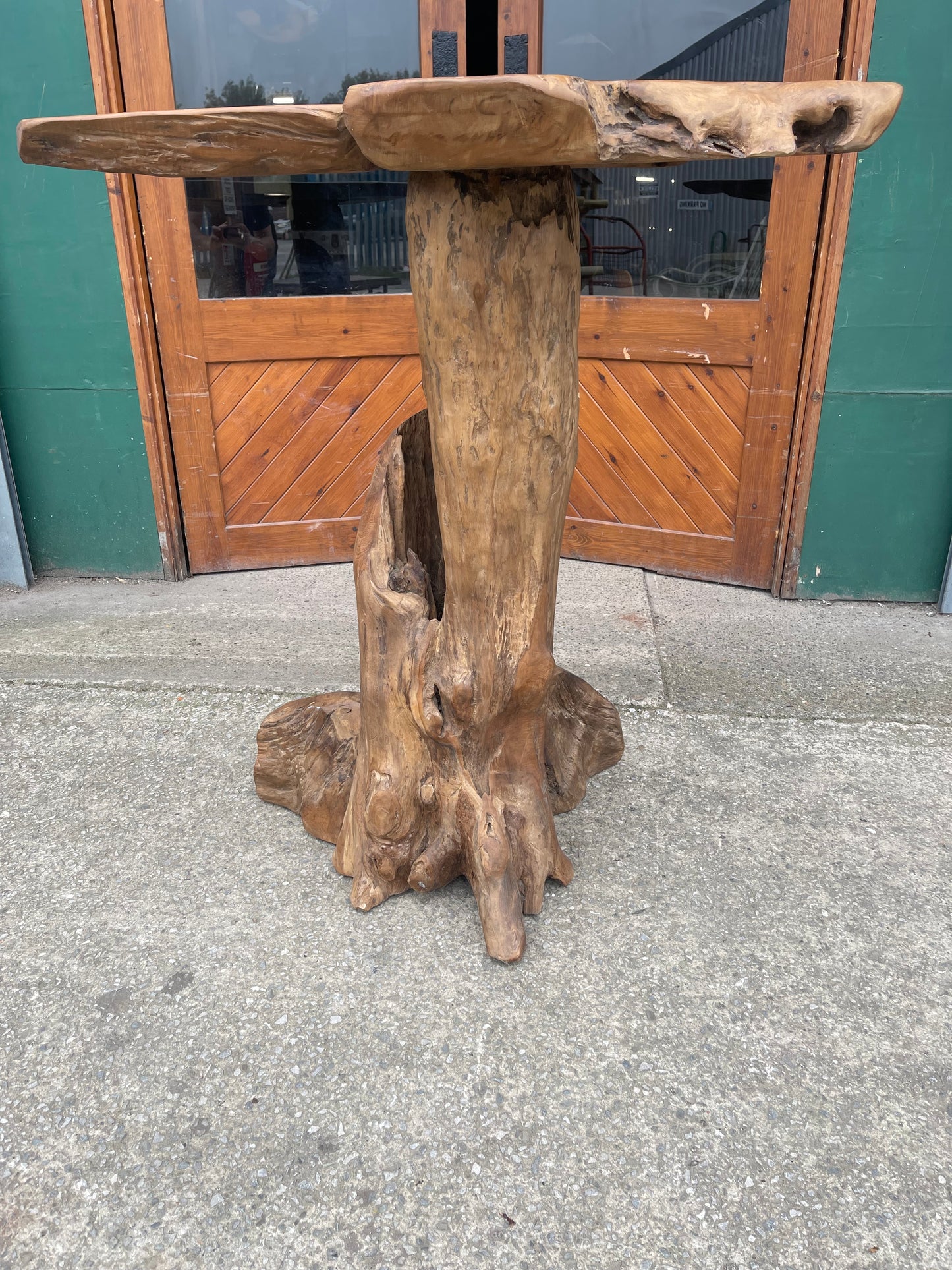Large High Rootwood Table Live Edge Rustic Natural Tree Trunk Bar Table