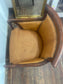 Tan Leather Armchair Traditional Carver Chair Dark Wood Studded Lounge Chair