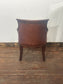 Tan Leather Armchair Traditional Carver Chair Dark Wood Studded Lounge Chair